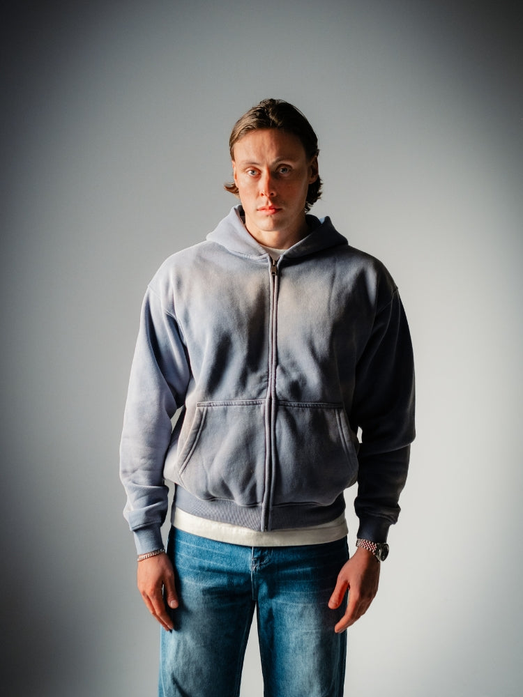 Blue lights Zip Hoodie